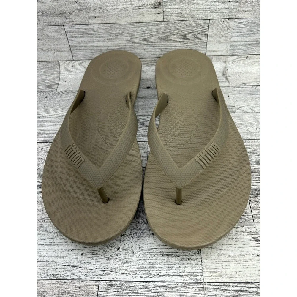 FitFlop iQushion Ergonomic Flip Flops‎ Men Tan Brown Comfort Sandals US 11 EU 44